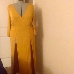 Mustard yellow/gold duster top Plus size.